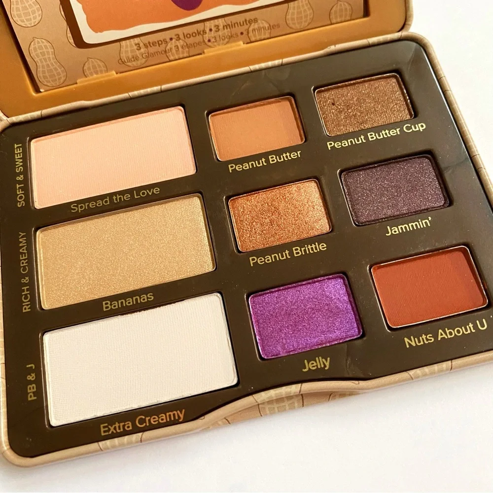 Too faced peanut butter & jelly eyeshadow palette eye color makeup brown coral